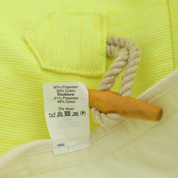 J. CREW COLLECTION Neon Yellow Textured Basket-Weave NWOT Toggle Coat Size 12 - Picture 16 of 16